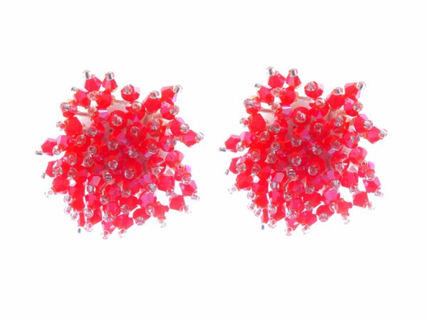 Pendientes de cristal color Coral