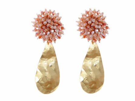 Pendientes de cristal color Beige Degradado de lágrima - Imagen 1