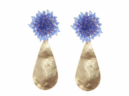Pendientes de cristal color Azulina de lágrima - Imagen 1