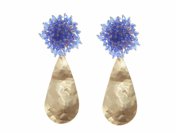 Pendientes de cristal color Azulina de lágrima