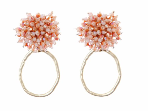 Pendientes de cristal color Beige Degradado de aro pequeño