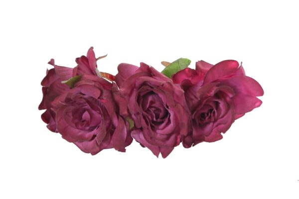 Diadema de rosas en color cardenal