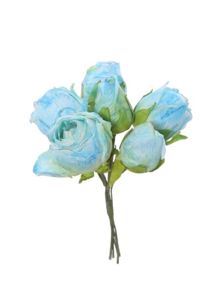 Capullo envejecido de rosas color Celeste Bebé - Imagen 1