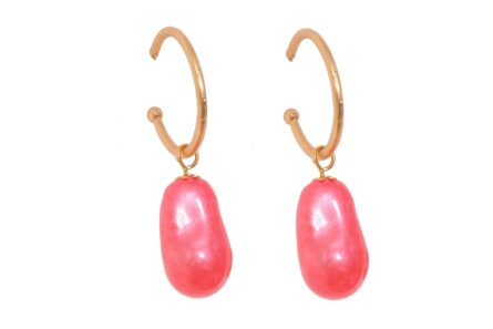 Aros piedra nácar coralina - Imagen 1