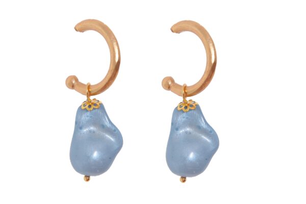 Aros pequeños piedra nácar azul ducado
