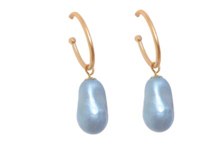 Aros piedra nácar azul ducado - Imagen 1