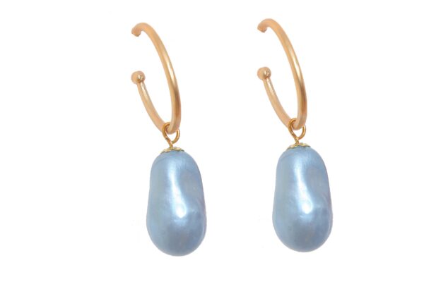 Aros piedra nácar azul ducado