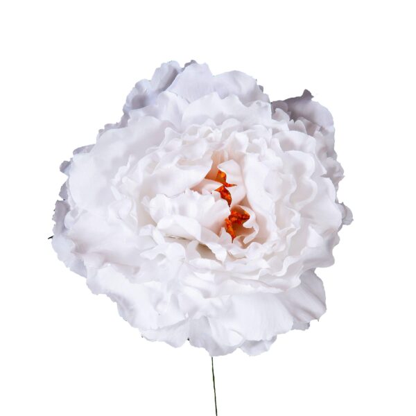 Flor de flamenca estilo peonia color blanco