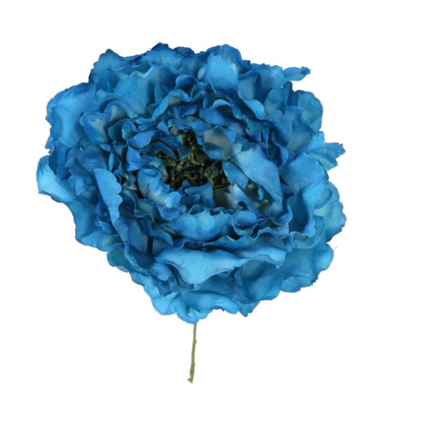 Flor de flamenca estilo peonia color azul petróleo