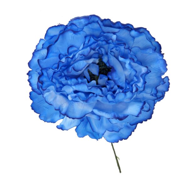 Flor de flamenca estilo peonia color azulina
