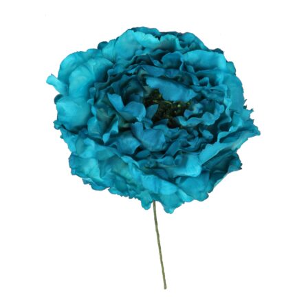 Flor de flamenca estilo peonia color Agua Marina - Imagen 1