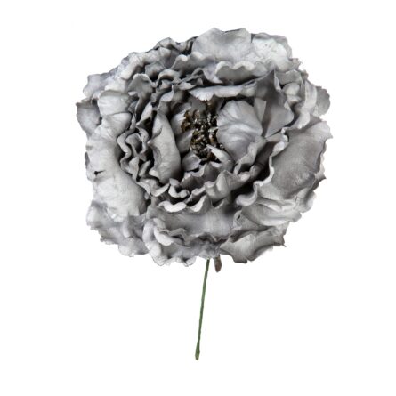 Flor de flamenca estilo peonia color plata - Imagen 1