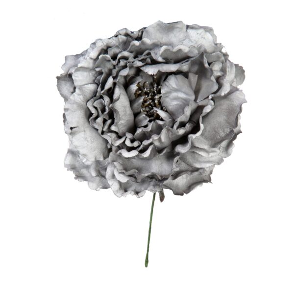 Flor de flamenca estilo peonia color plata