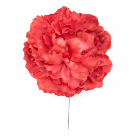 Flor de flamenca estilo peonia color Coral Oscuro - Imagen 1