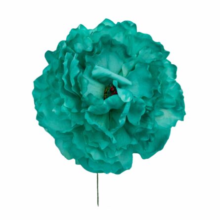 Flor de flamenca estilo peonia color Verde Agua - Imagen 1