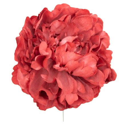 Flor de flamenca estilo peonía color Rojo Coral - Imagen 1