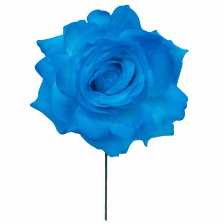 Rosa de flamenca color Azul Turquesa - Imagen 1