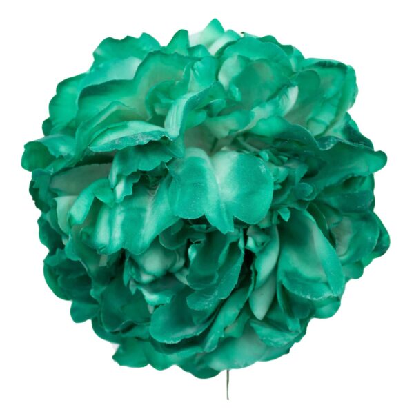 Flor de flamenca estilo peonía color Verde Esmeralda