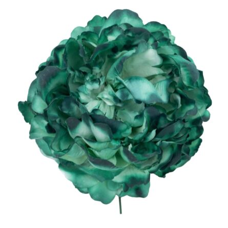 Flor de flamenca estilo peonía color Verde Botella - Imagen 1