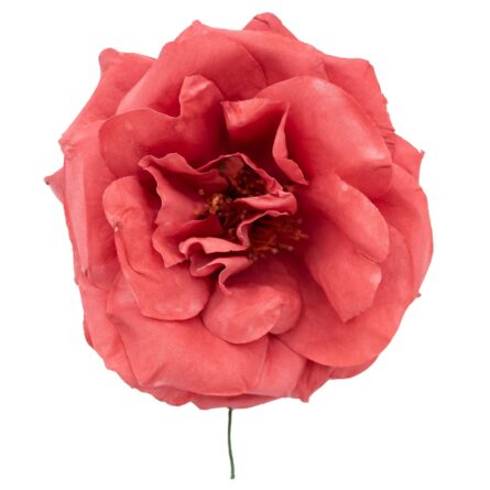 Rosa de flamenca color Rojo Coral - Imagen 1