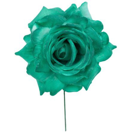 Rosa de flamenca color Verde Esmeralda - Imagen 1