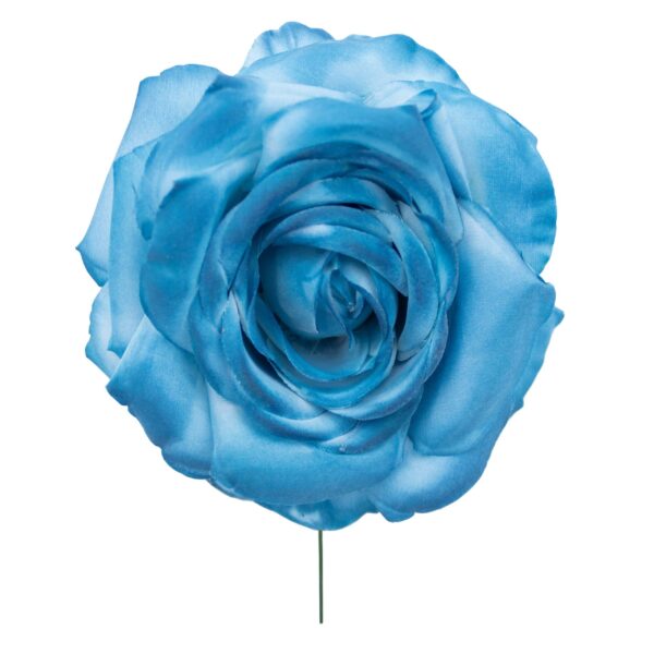 Rosa de flamenca color Azul Azafata