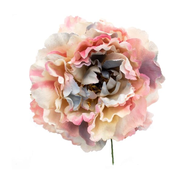 Flor de flamenca estilo peonia multicolor rosa, gris y malva
