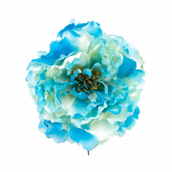 Flor de flamenca estilo peonia color celeste
