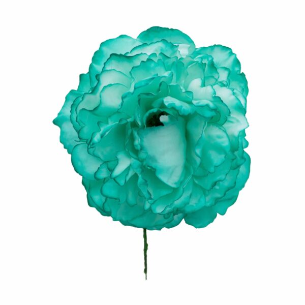 Flor de flamenca estilo peonia color Verde Turquesa