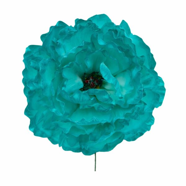 Flor de flamenca estilo peonia color Verde Turquesa Oscuro