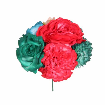 Ramillete tiara de flamenca multicolor - Imagen 1