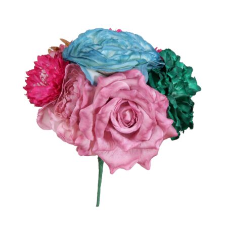 Ramillete tiara de flamenca multicolor - Imagen 1