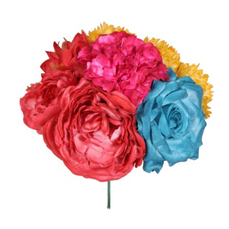Ramillete tiara de flamenca multicolor - Imagen 1