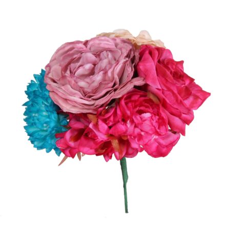 Ramillete tiara de flamenca multicolor - Imagen 1