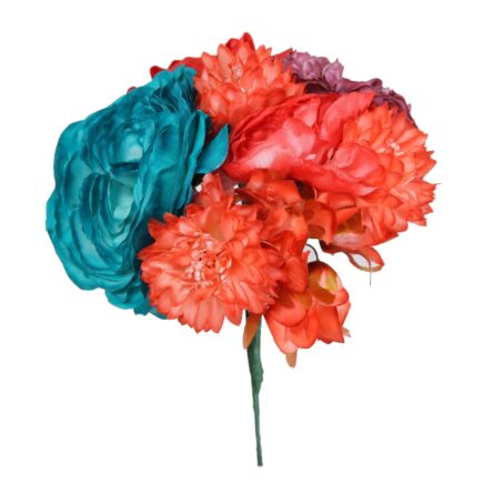 Ramillete tiara de flamenca multicolor - Imagen 1