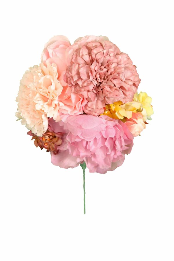 Ramillete tiara de flamenca multicolor en tonos rosas y maquillajes