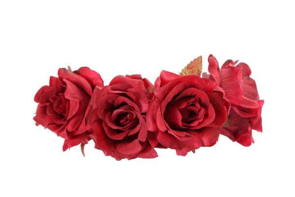 Diadema de rosas en color guinda