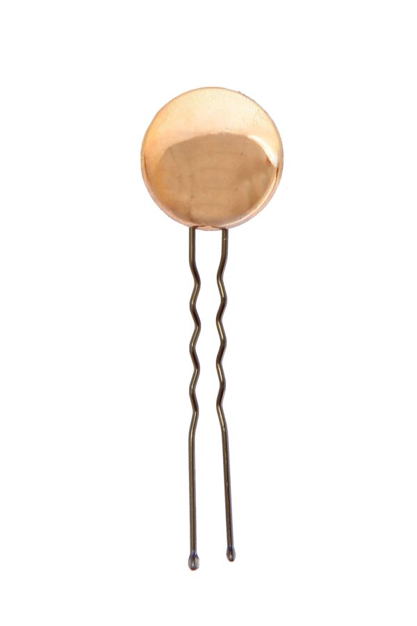 Horquilla dorada con bola brillante mediana