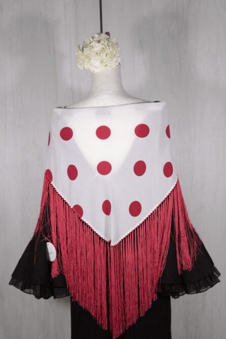 Mantón niña lunares fucsia - Imagen 1