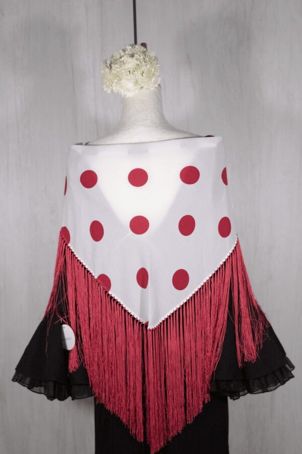 Mantón niña lunares fucsia