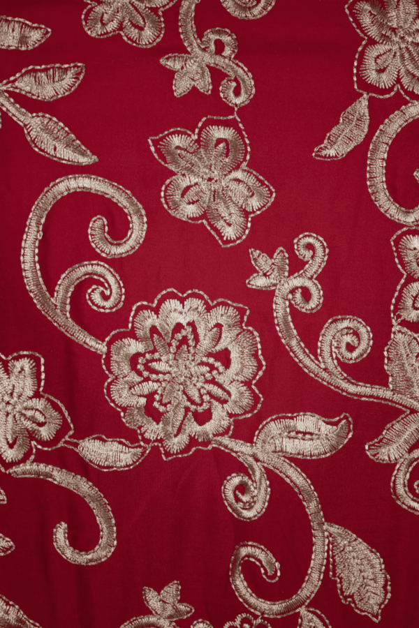 Mantón Alegría Rojo con bordado oro