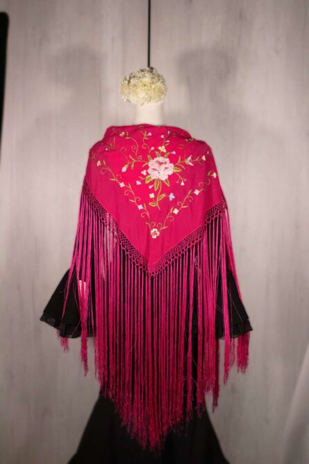 Mantón buganvilla bordado en multicolor - Imagen 1