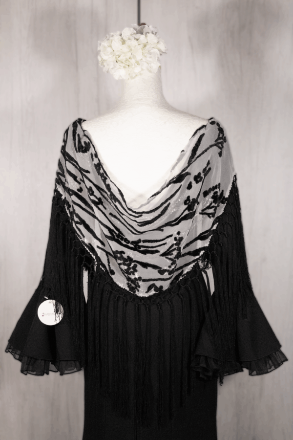 Mantón de cebra negro
