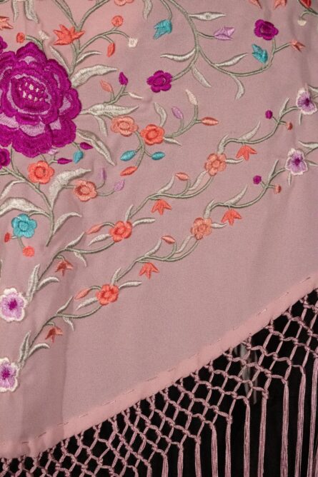 Mantón maquillaje bordado en multicolor - Imagen 2