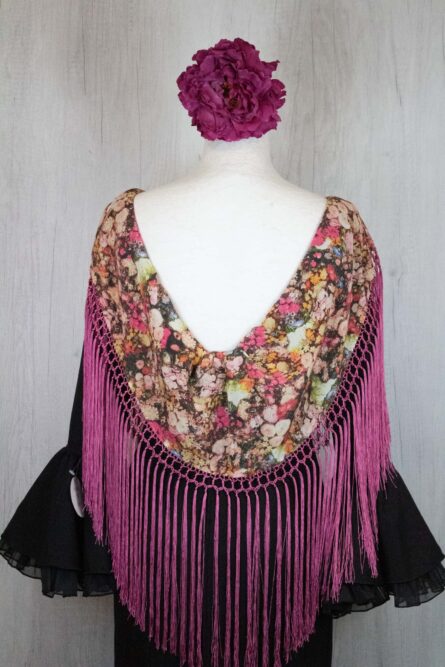 Mantón niña estampado maquilaje oscuro - Imagen 1