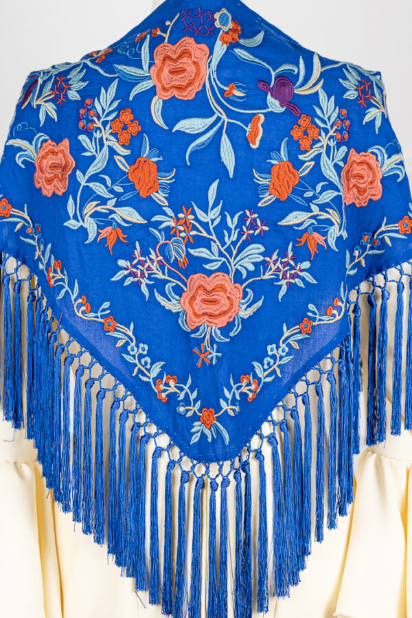 Mantón Alegría Azul Eléctrico