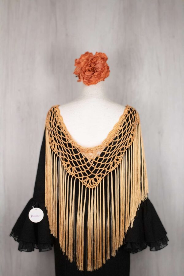 Mantón enrejado mandarina