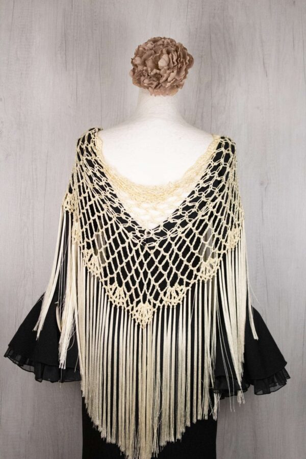 Mantón enrejado marfil