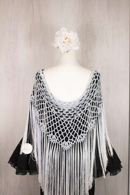 Mantón enrejado celeste - Imagen 1