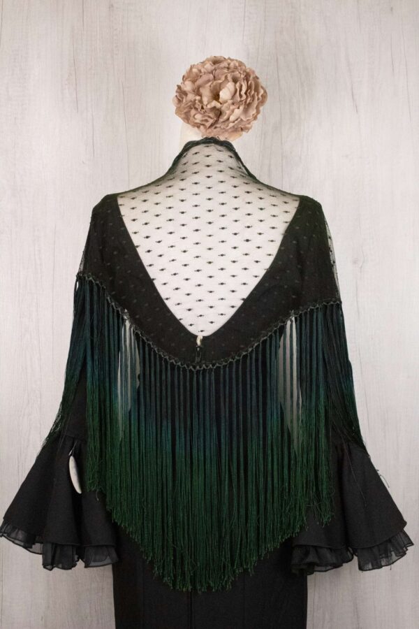 Mantón plumeti verde oscuro